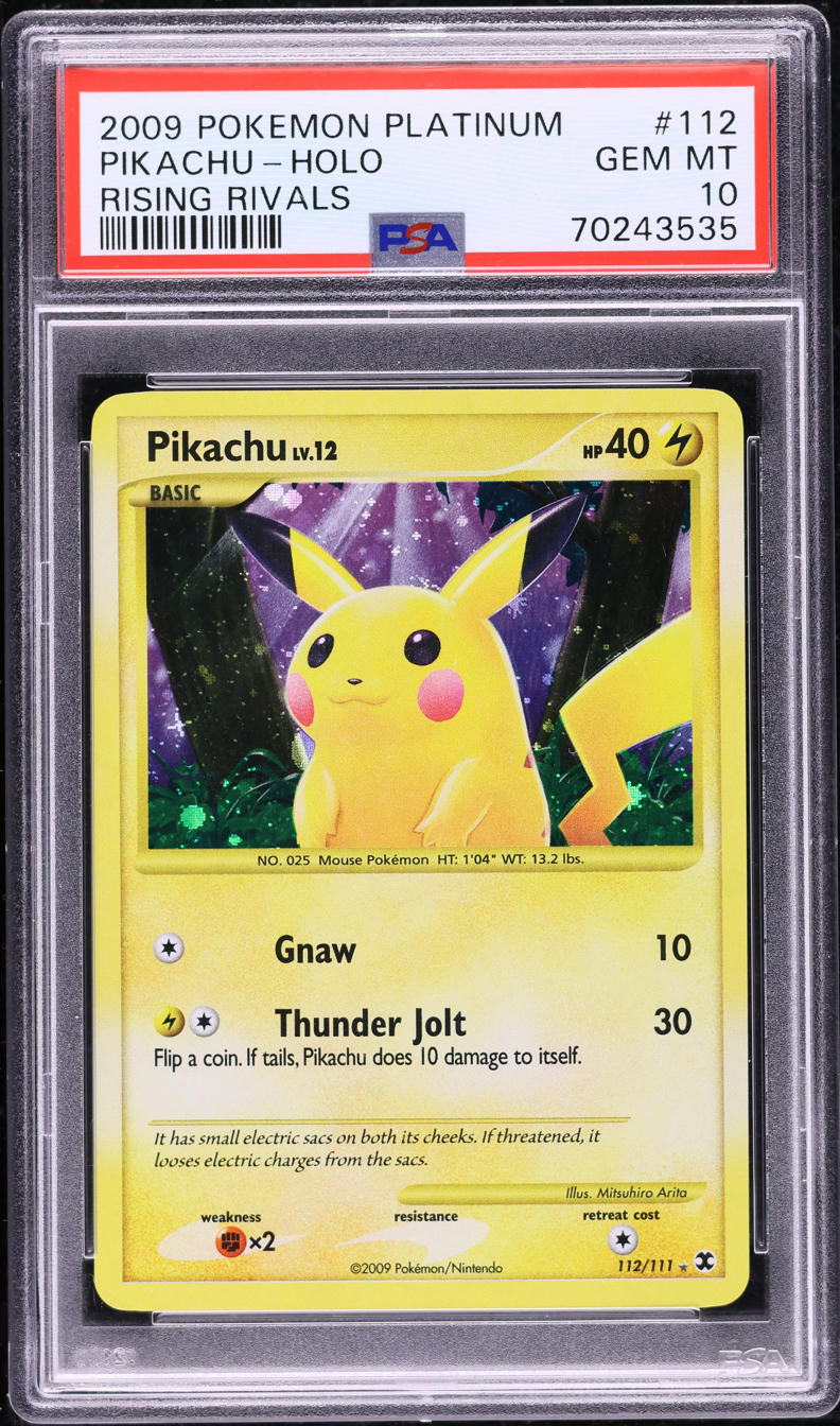 2009 Pokemon Platinum Rising Rivals Holo Pikachu #112 PSA 10 GEM MINT