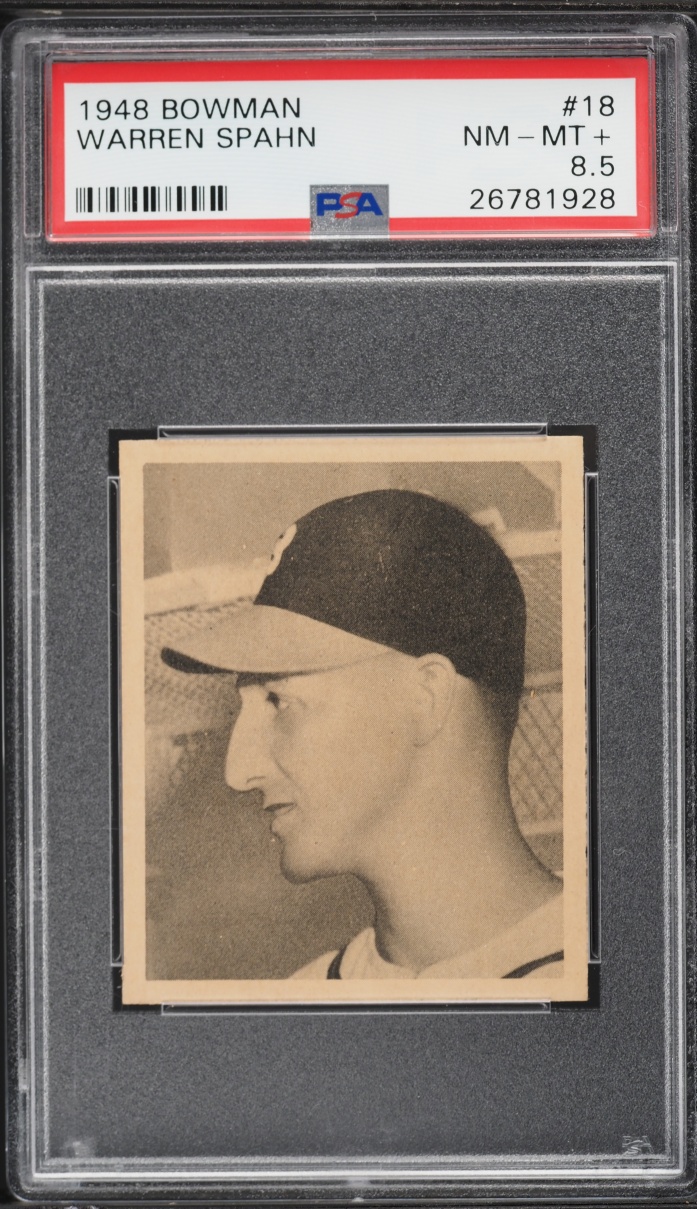 1948 Bowman Warren Spahn ROOKIE #18 PSA 8.5 NM-MT+
