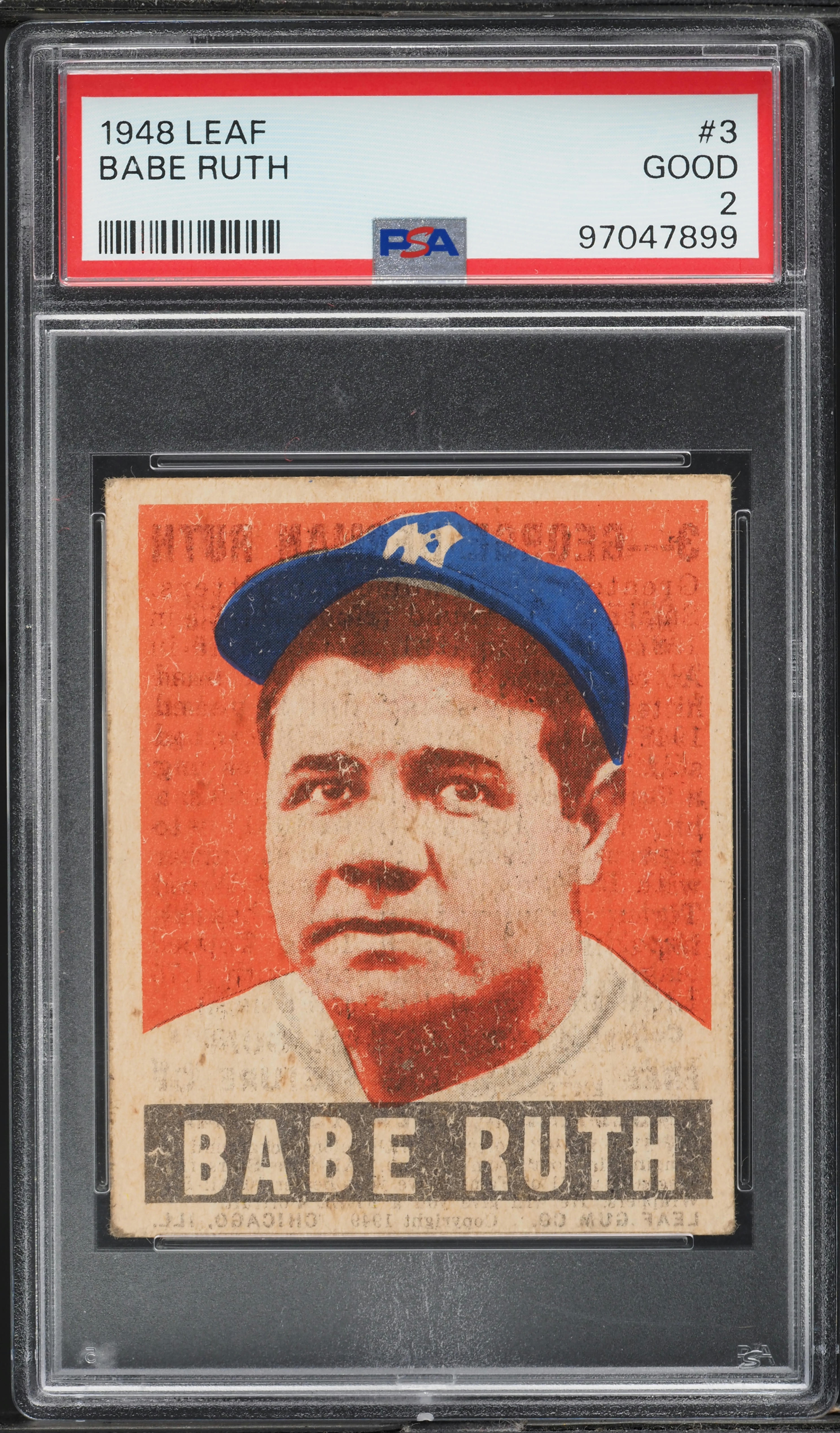 1948 Leaf Babe Ruth #3 PSA 2 GD