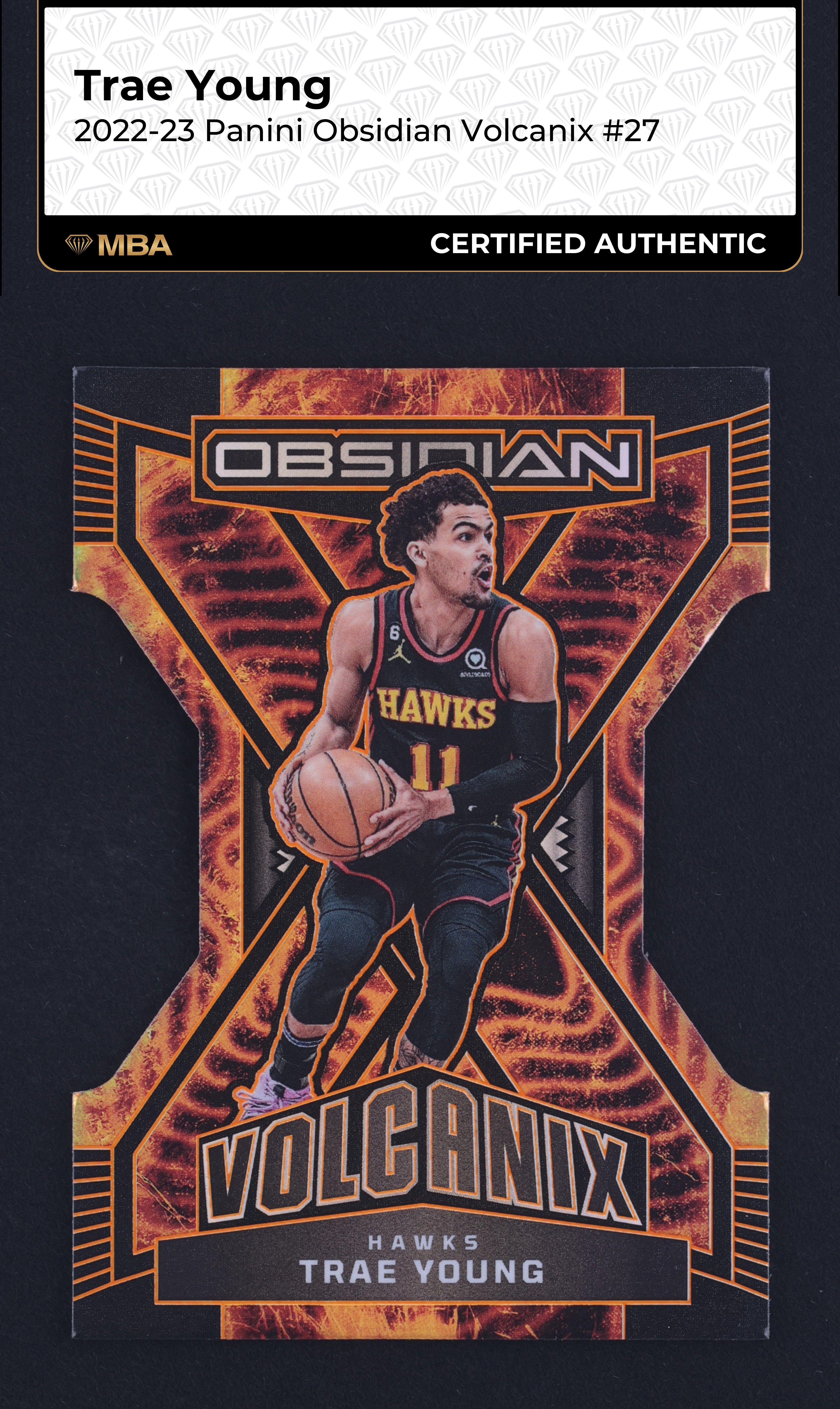 2022 Panini Obsidian Volcanix Die-Cut Trae Young #27 MBA AUTH