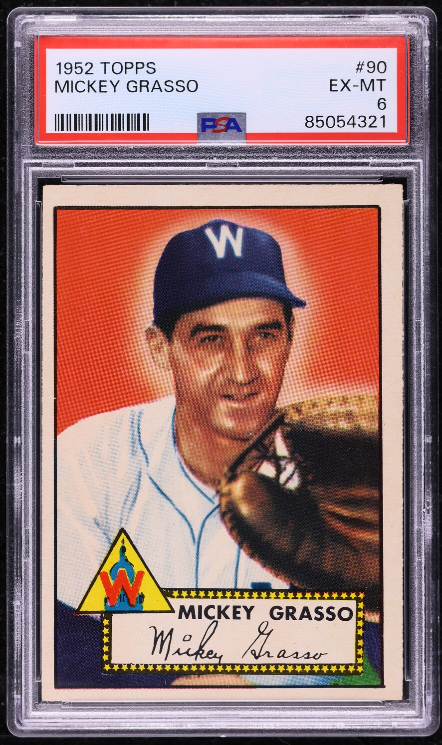 1952 Topps Mickey Grasso #90 PSA 6 EXMT