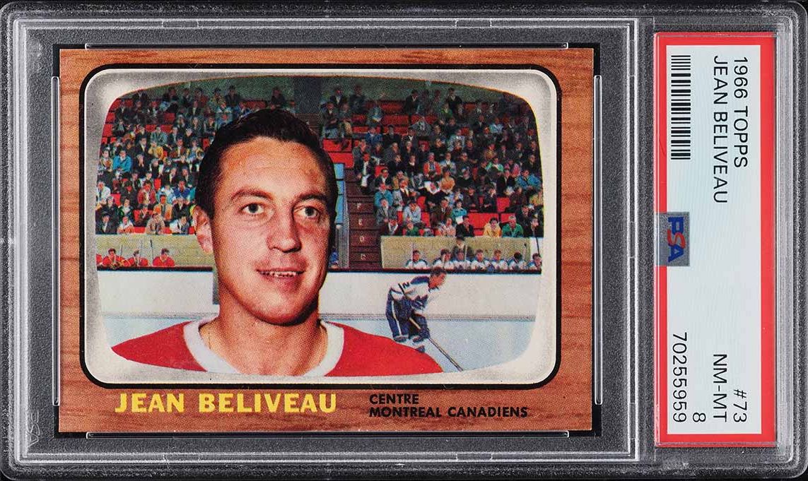 1966 Topps Hockey Jean Beliveau #73 PSA 8 NM-MT