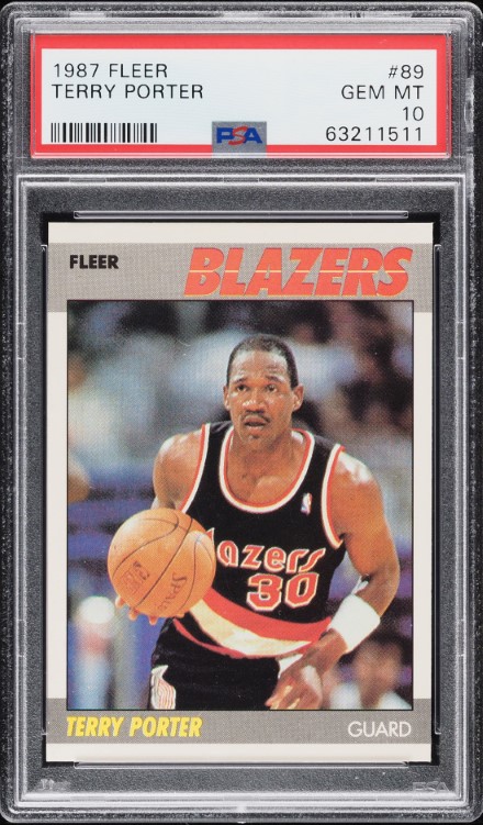 1987 Fleer Basketball Terry Porter ROOKIE #89 PSA 10 GEM MINT