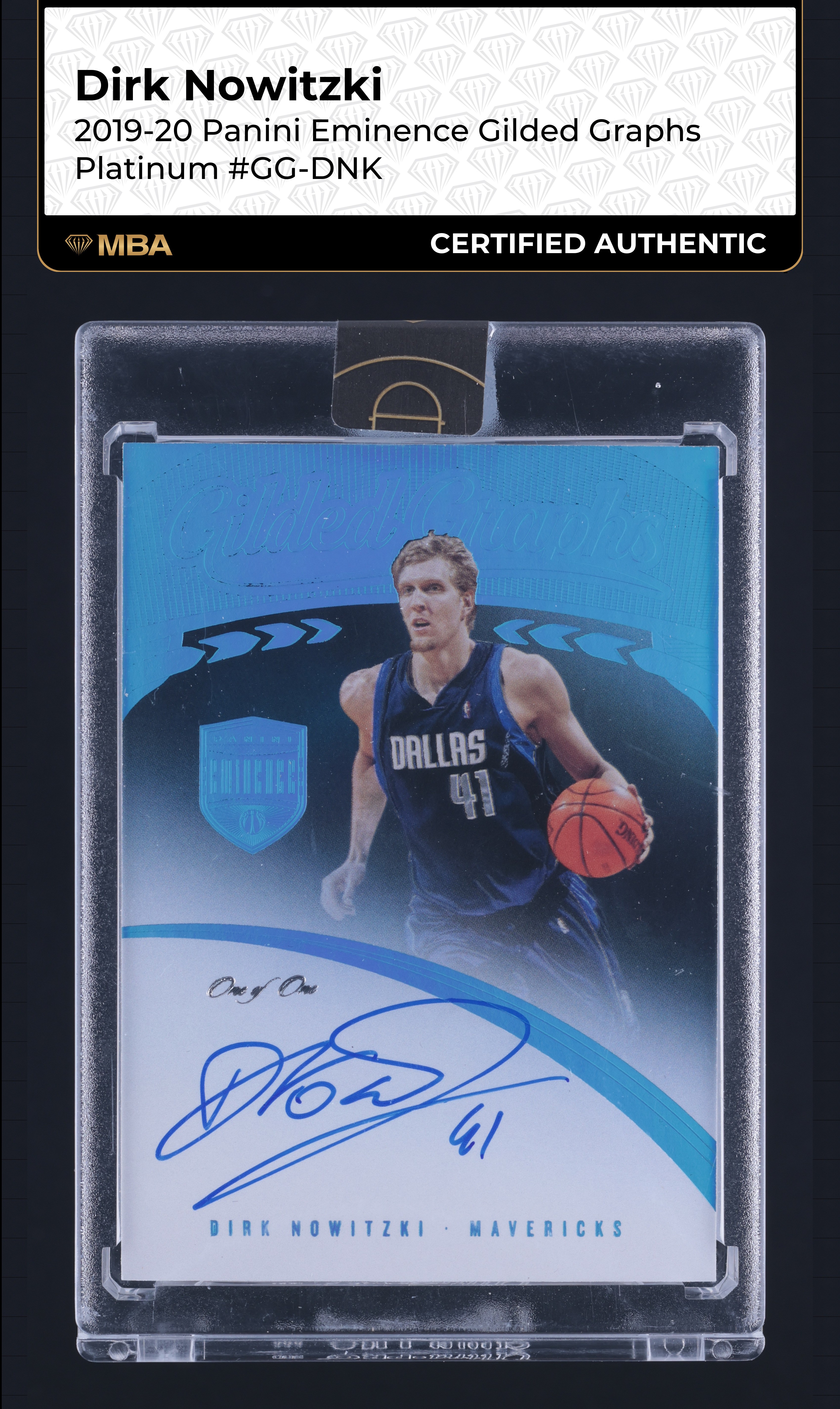 2019 Panini Eminence Gilded Graphs Platinum Dirk Nowitzki AUTO 1/1 MBA AUTH