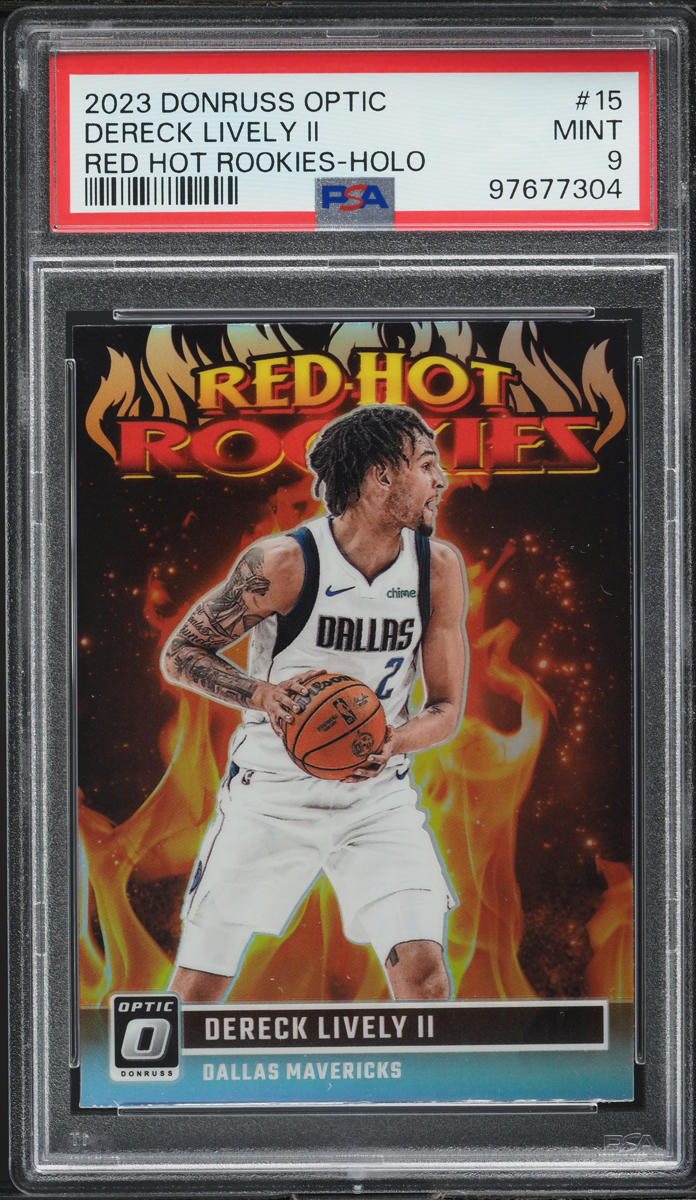 2023 Donruss Optic Red Hot Holo Dereck Lively II ROOKIE #15 PSA 9 MINT