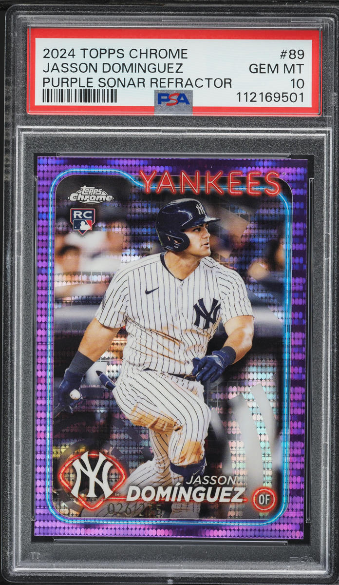 2024 Topps Chrome Purple Sonar Refractor Jasson Dominguez ROOKIE /275 #89 PSA 10