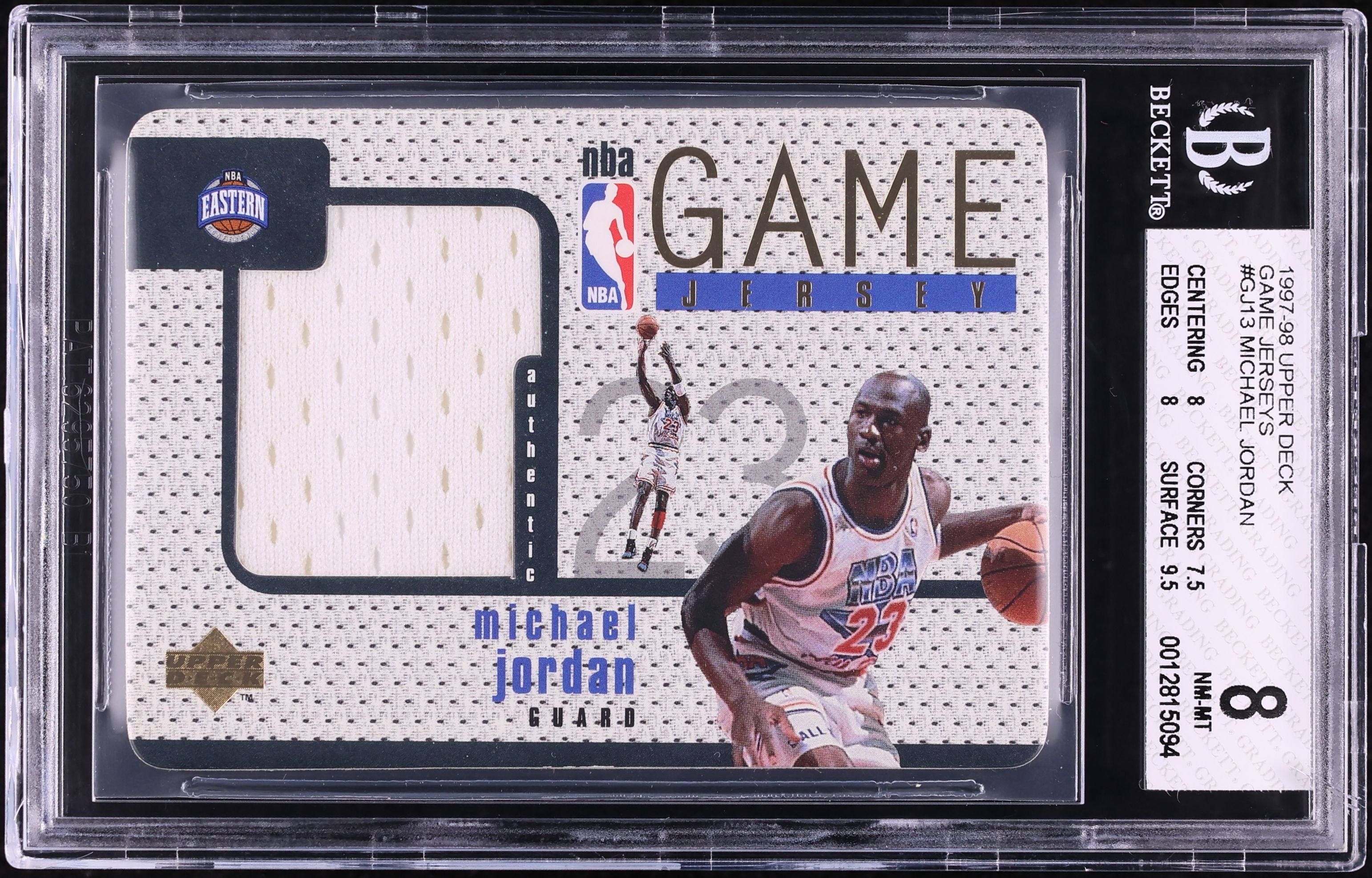 1997 Upper Deck Game Jerseys Michael Jordan PATCH #GJ13 BGS 8 NM-MT