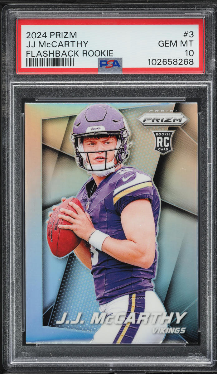 2024 Panini Prizm Flashback J.J. McCarthy ROOKIE #3 PSA 10 GEM MINT