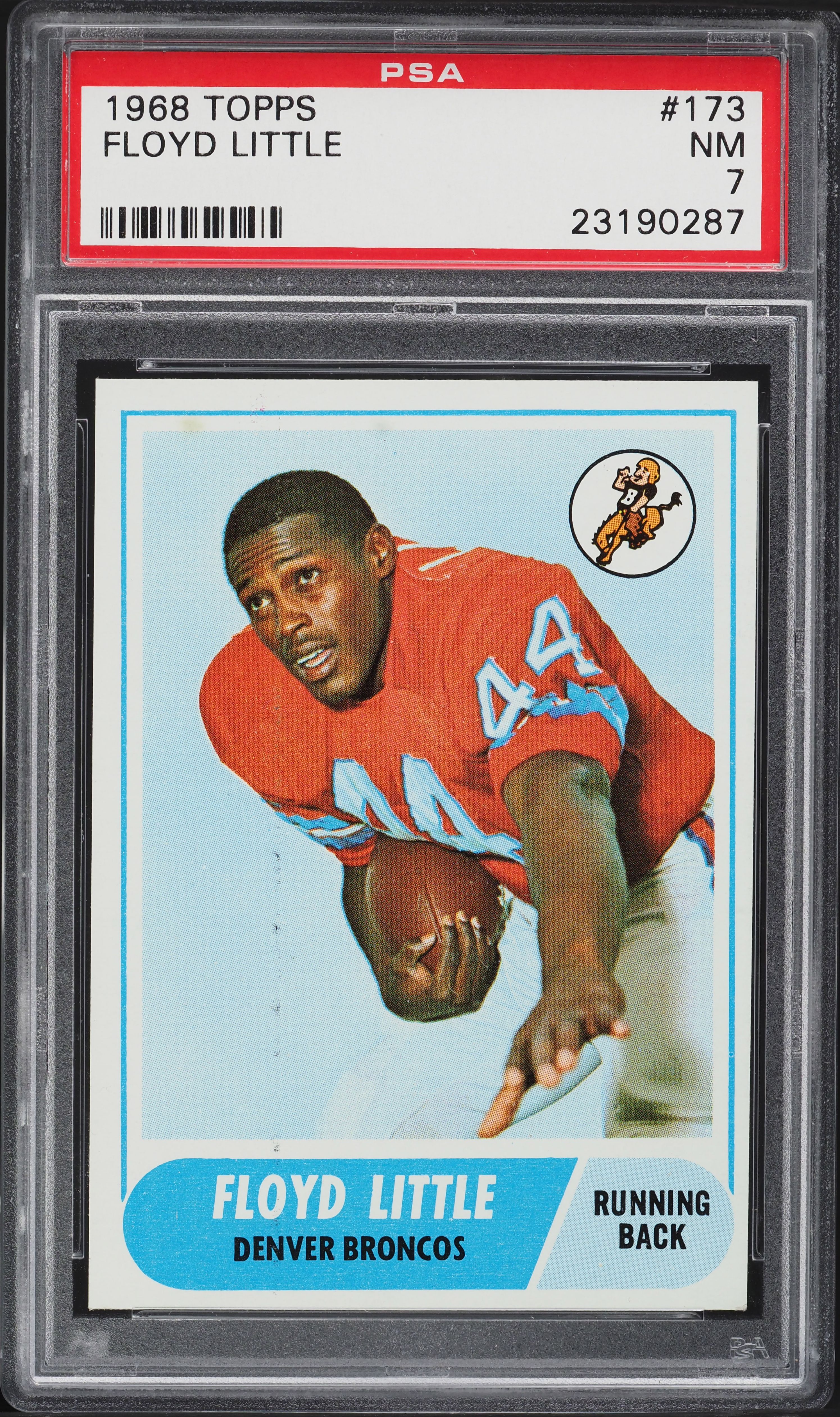 1968 Topps Football Floyd Little ROOKIE #173 PSA 7 NRMT