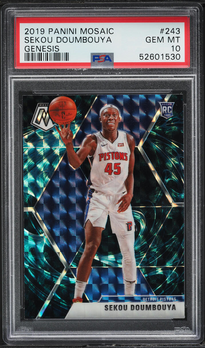2019 Panini Mosaic Genesis Sekou Doumbouya ROOKIE #243 PSA 10 GEM MINT