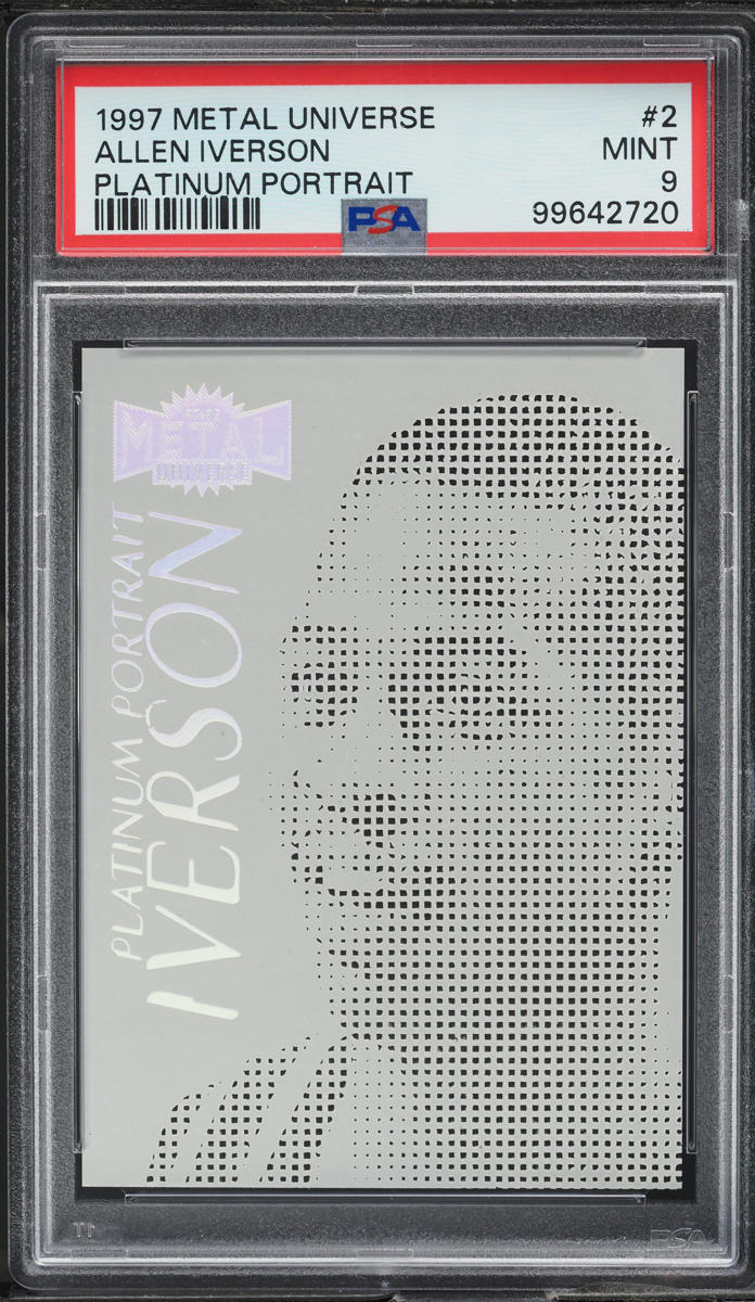 1997 Metal Universe Platinum Portrait Allen Iverson #2 PSA 9 MINT