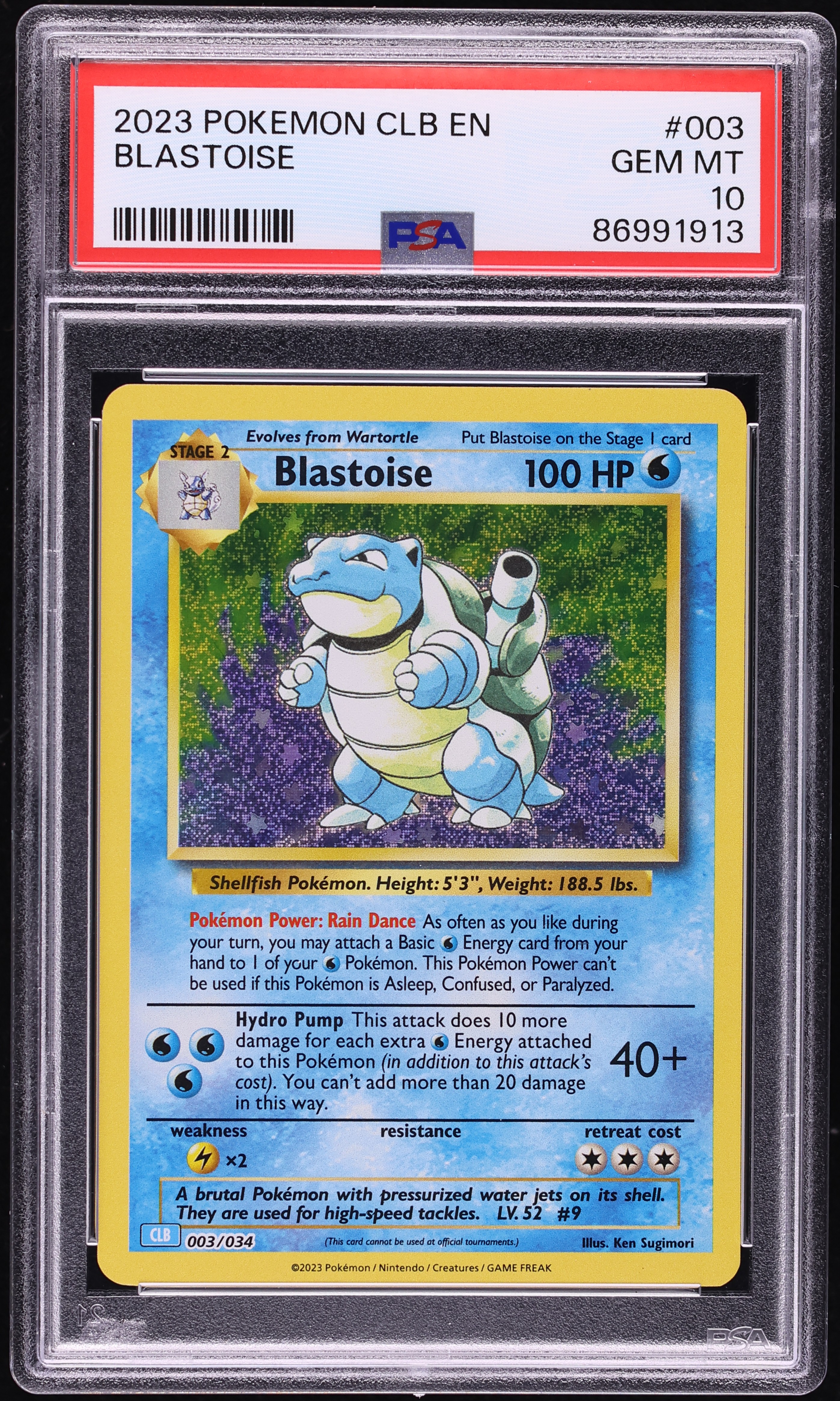 2023 Pokemon TCG Classic Blastoise & Suicune ex Deck Holo Blastoise #3 PSA 10 GEM MINT