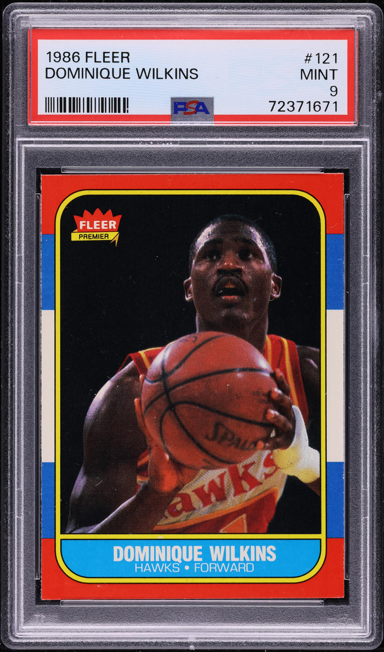 1986 Fleer Basketball Dominique Wilkins ROOKIE #121 PSA 9 MINT