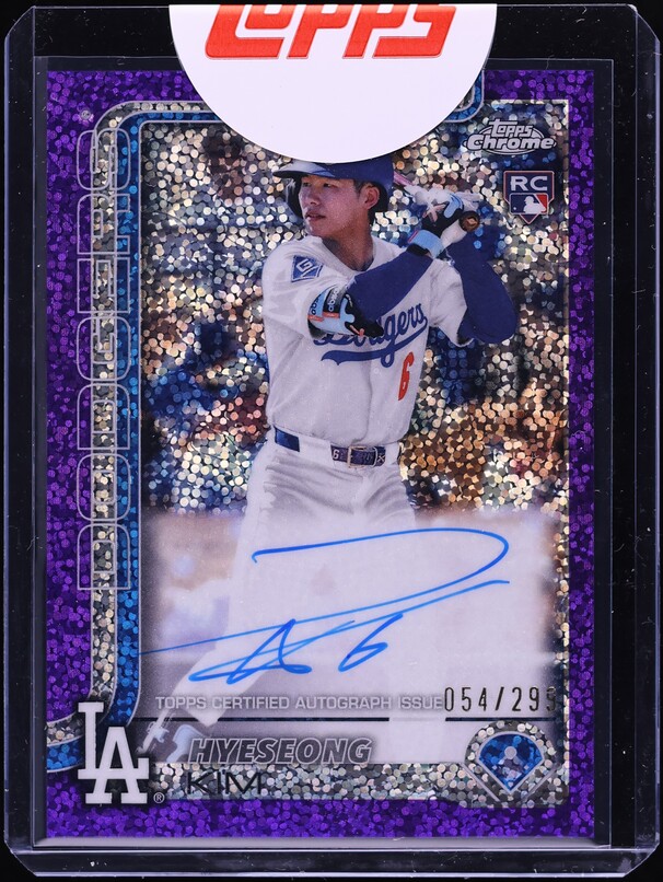 2025 Topps Chrome Purple Speckle Refractor Hyeseong Kim ROOKIE AUTO /299 #RA-HYE