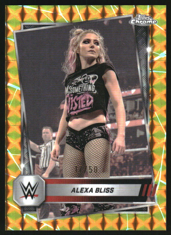 2025 Topps Chrome WWE Gold Geometric Refractors #107 Alexa Bliss /50