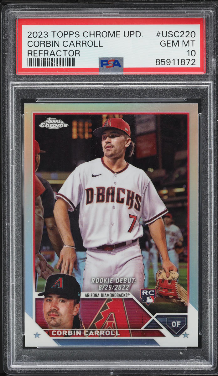 2023 Topps Chrome Update Refractor Corbin Carroll ROOKIE #USC220 PSA 10 GEM MINT