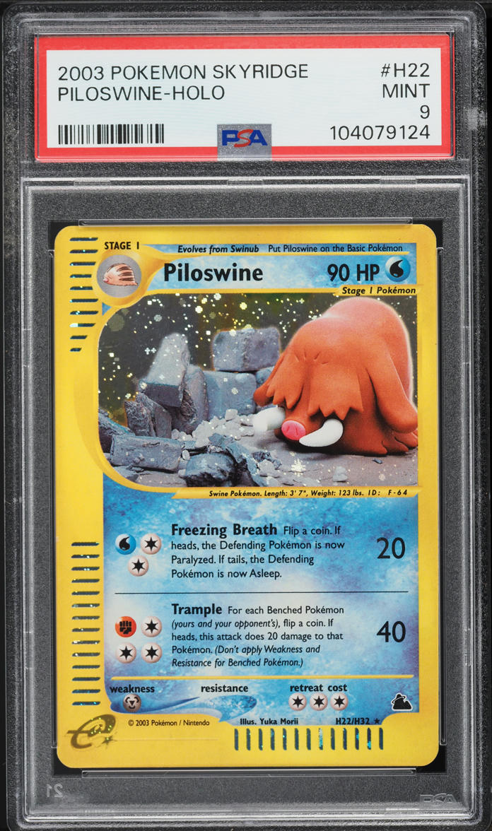 2003 Pokemon Skyridge Holo Piloswine #H22 PSA 9 MINT