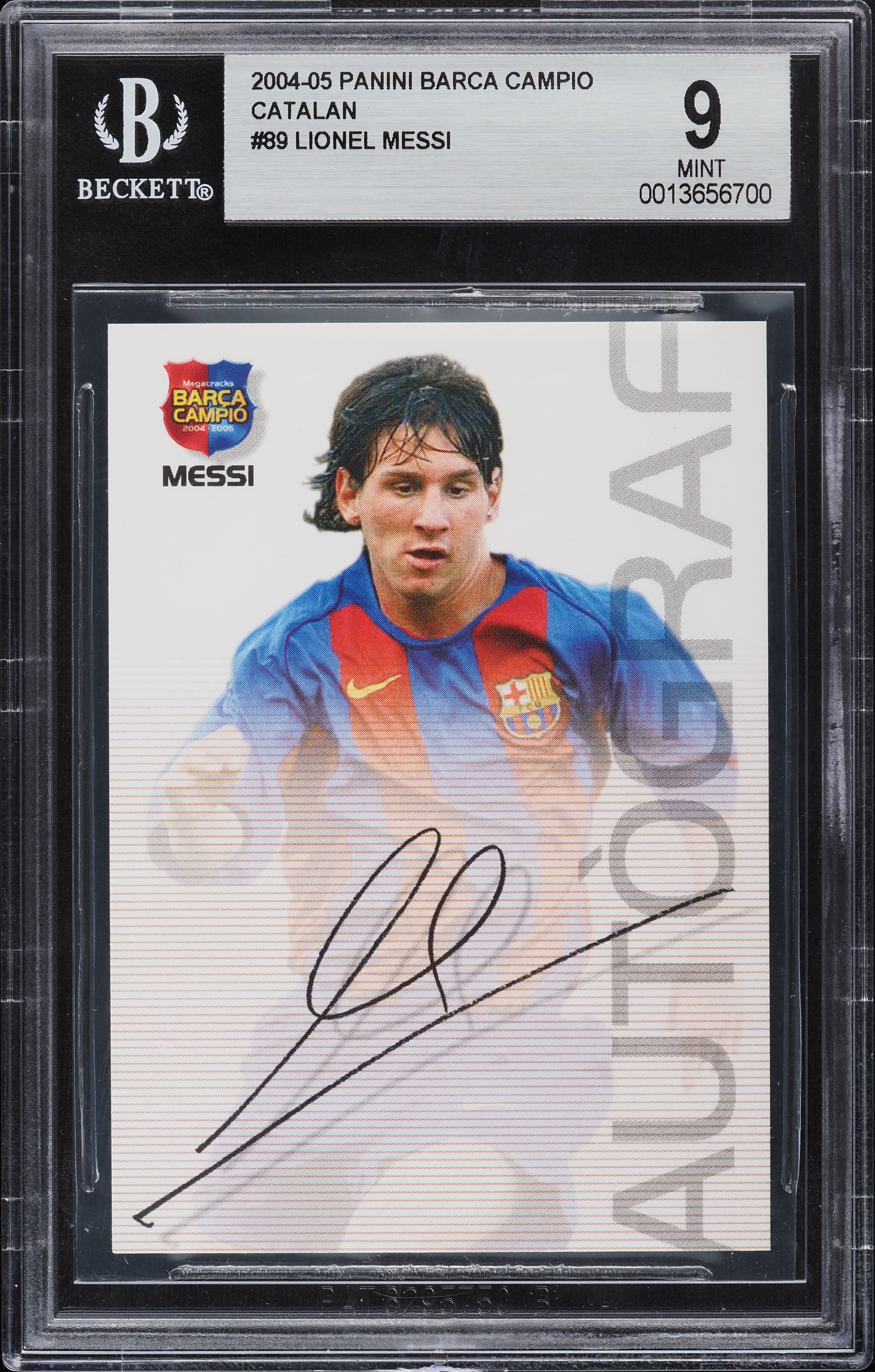 2004 Panini Sports Mega Cracks Barca Campio Lionel Messi ROOKIE #89 BGS 9 MINT