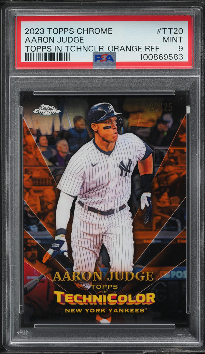 2023 Topps Chrome Technicolor Orange Refractor Aaron Judge /25 #TT20 PSA 9 MINT