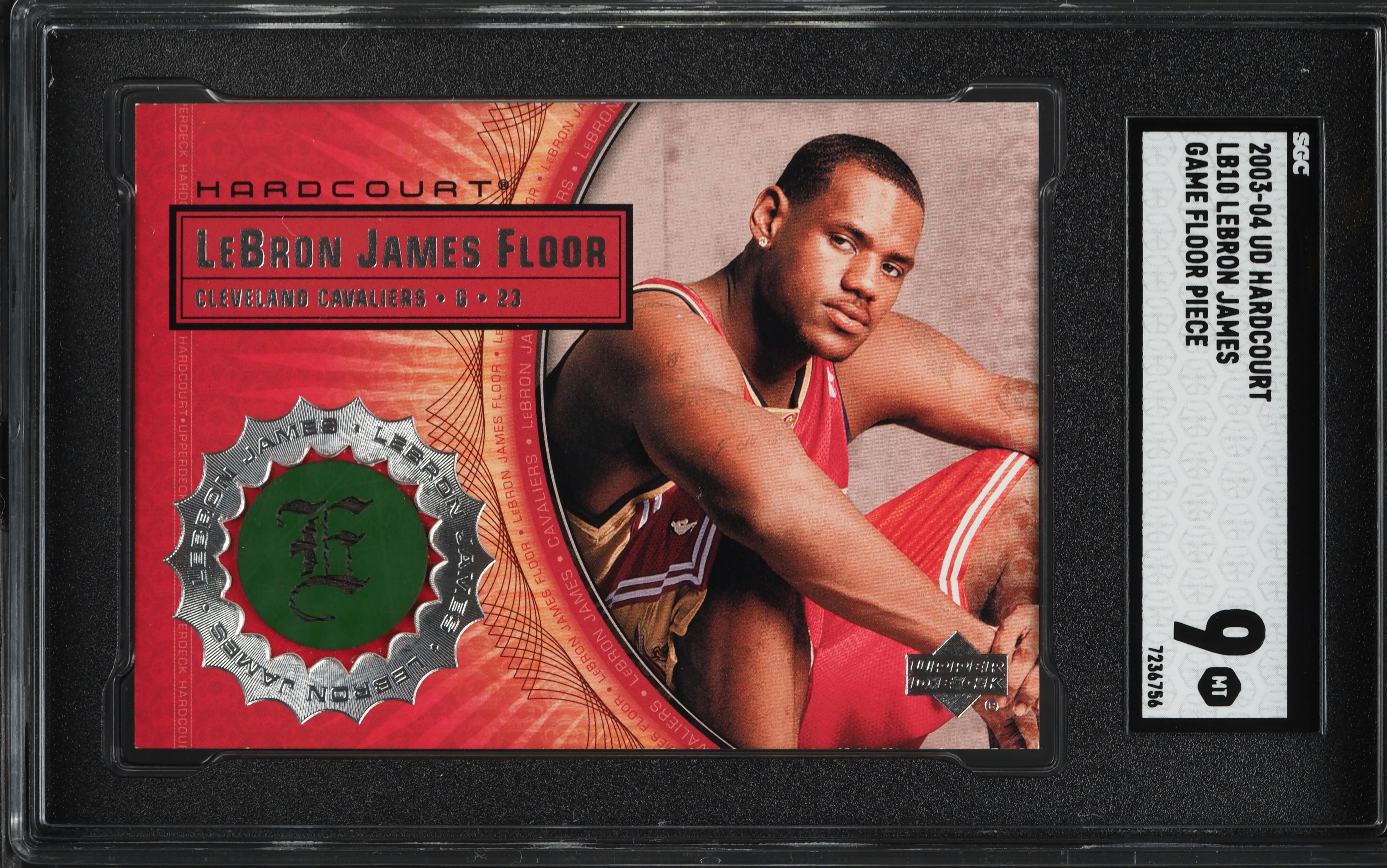 2003 Upper Deck Hardcourt Game Floor LeBron James ROOKIE PATCH #LB10 SGC 9 MINT