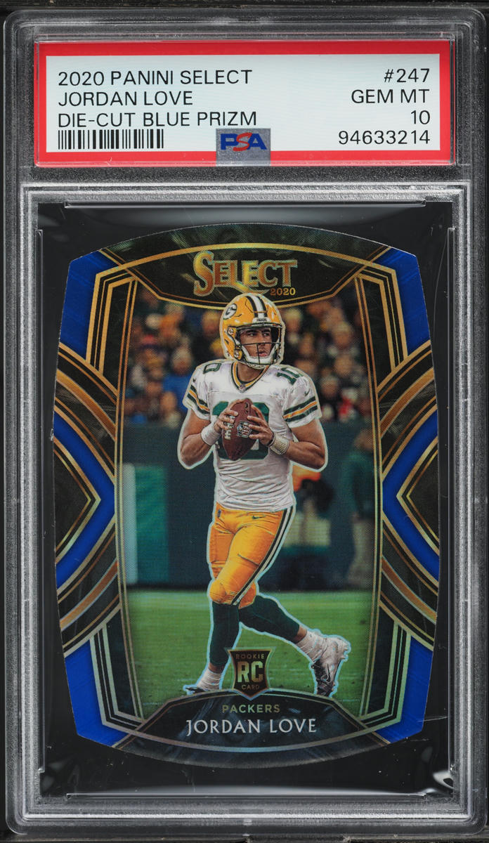 2020 Select Club Level Blue Prizm Die-Cut Jordan Love ROOKIE #247 PSA 10 GEM