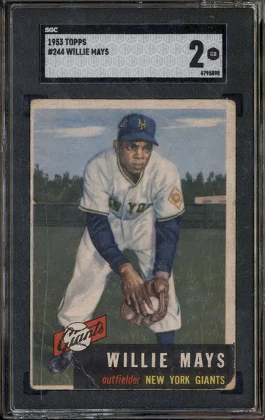 1953 Topps #244 Willie Mays SGC 2
