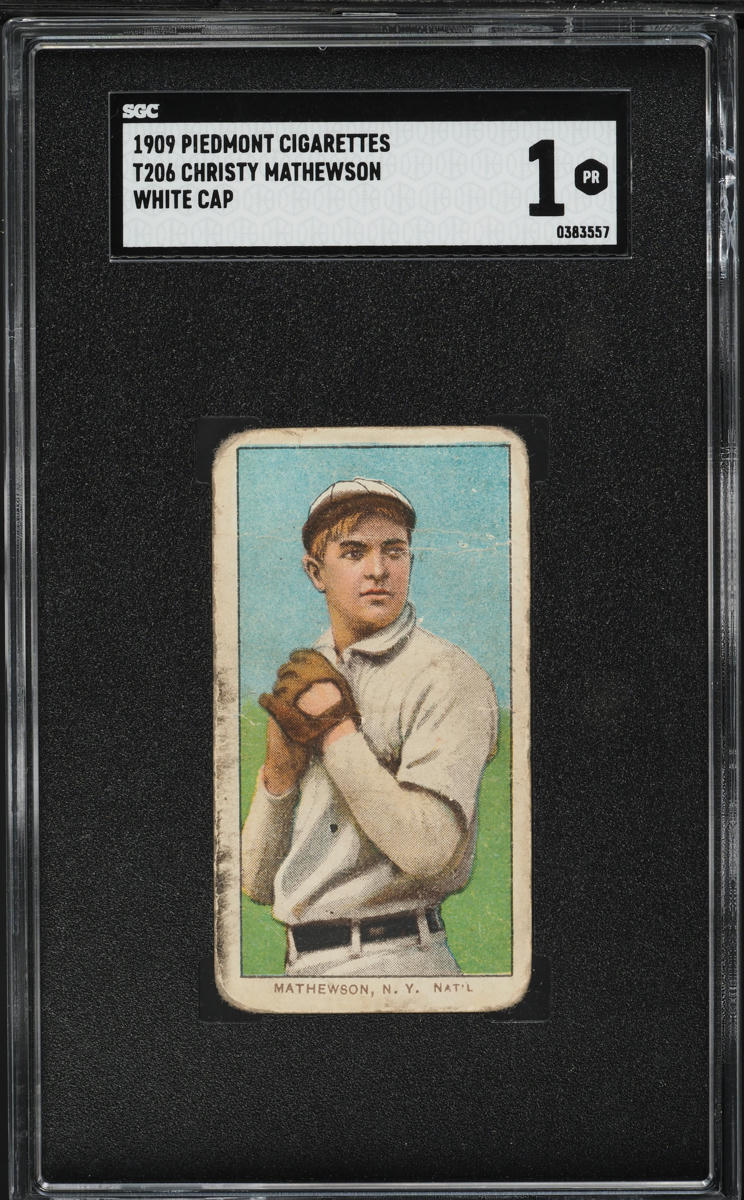 1909-11 T206 Christy Mathewson WHITE CAP SGC 1 PR