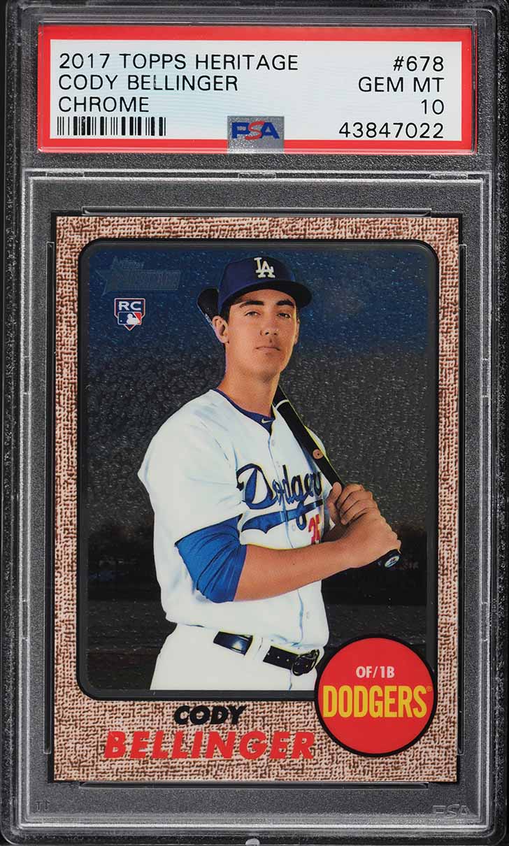 2017 Topps Heritage Chrome Cody Bellinger ROOKIE /999 #678 PSA 10 GEM MINT