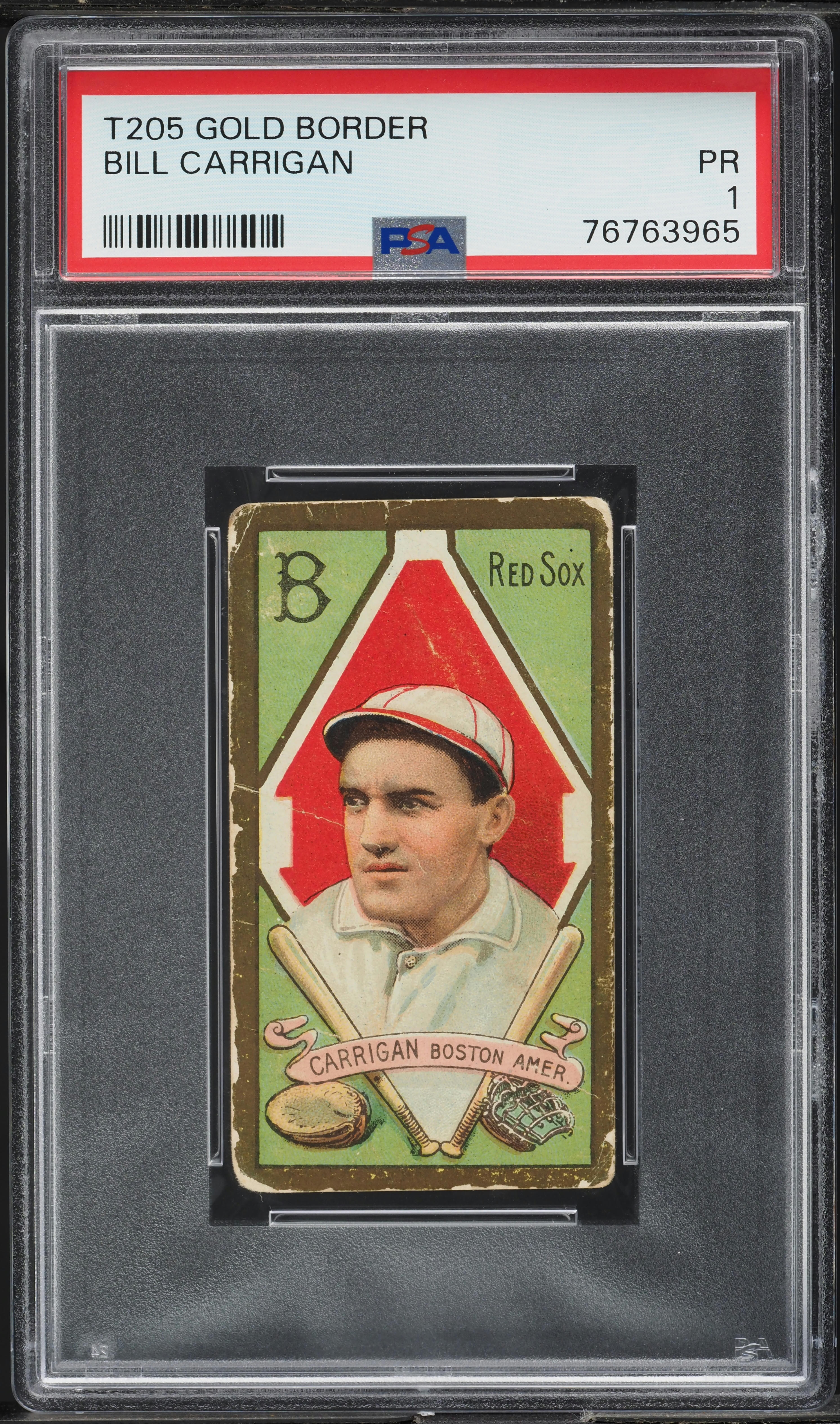 1911 T205 Gold Border Bill Carrigan PSA 1 PR