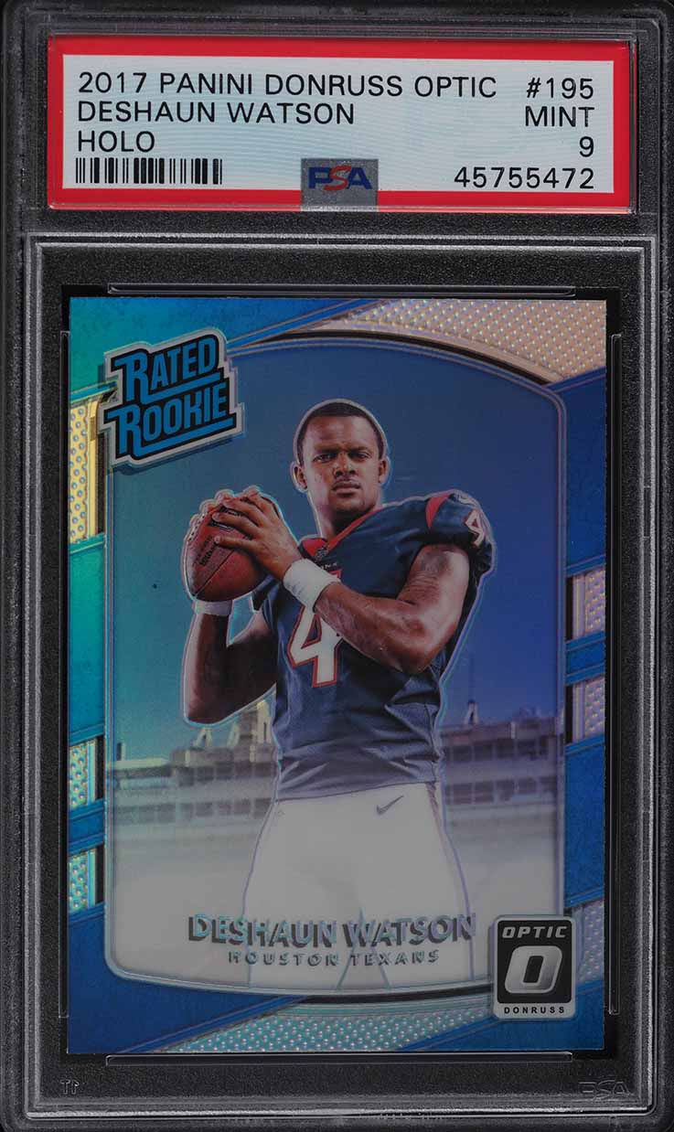 2017 Donruss Optic Holo Deshaun Watson ROOKIE RC #195 PSA 9 MINT