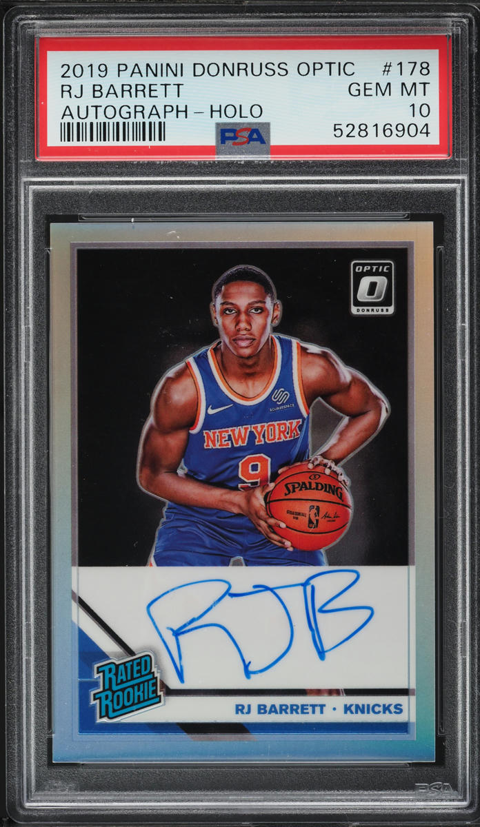 2019 Donruss Optic Holo RJ Barrett ROOKIE AUTO #178 PSA 10 GEM MINT