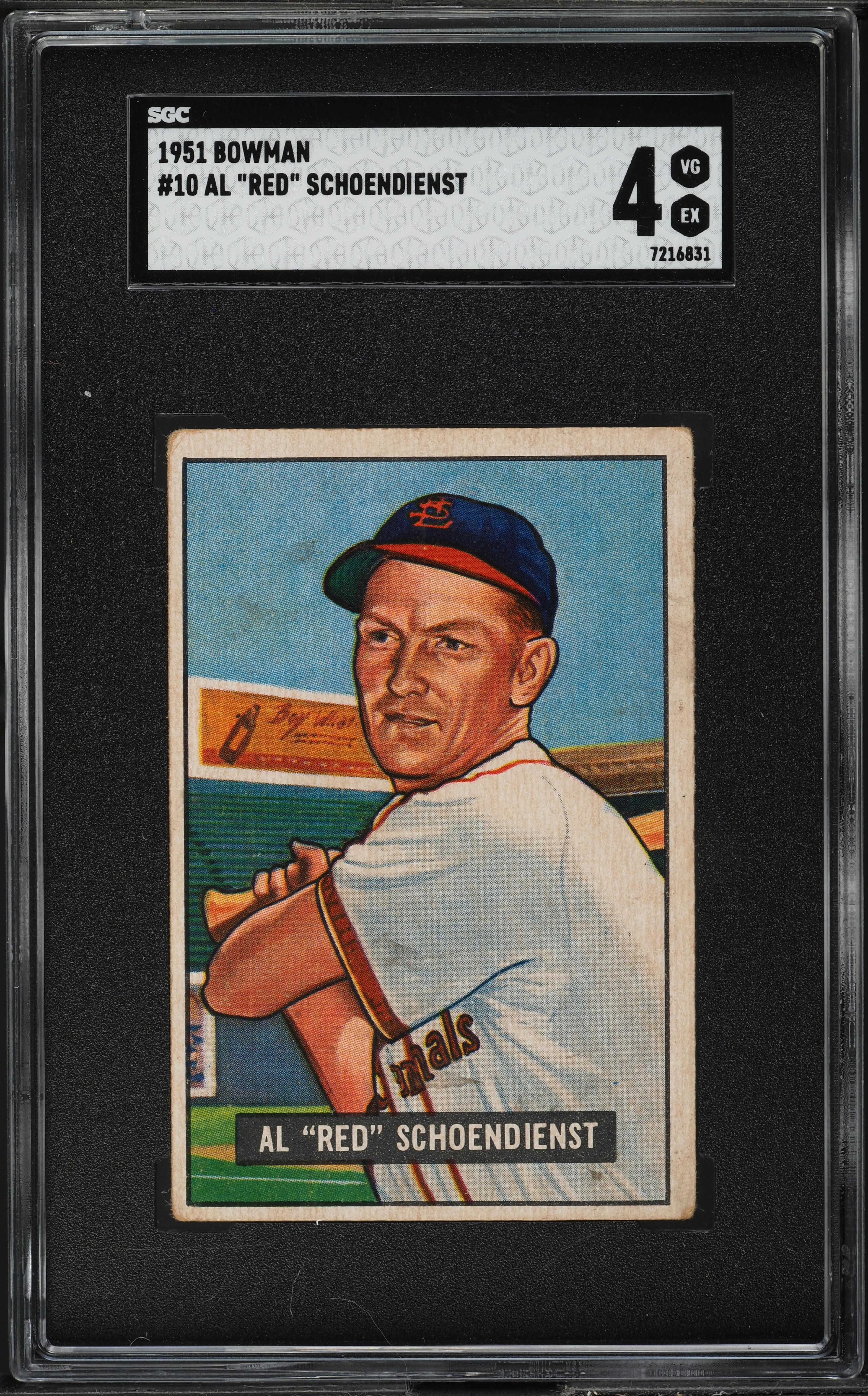 1951 Bowman Red Schoendienst #10 SGC 4 VGEX
