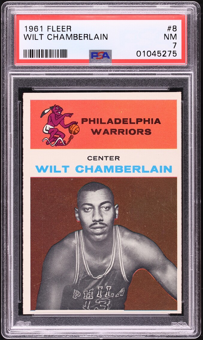 1961 Fleer Basketball Wilt Chamberlain ROOKIE #8 PSA 7 NRMT