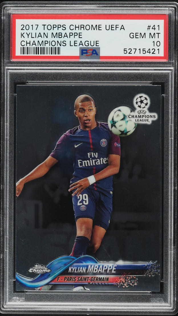 2017 Topps Chrome UEFA Kylian Mbappe ROOKIE #41 PSA 10 GEM MINT
