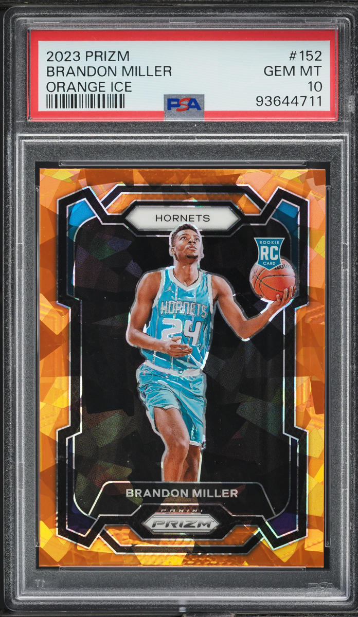 2023 Panini Prizm Orange Ice Brandon Miller ROOKIE #152 PSA 10 GEM MINT