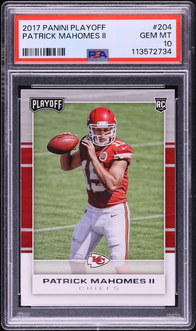 2017 Panini Playoff Patrick Mahomes II ROOKIE #204 PSA 10 GEM MINT