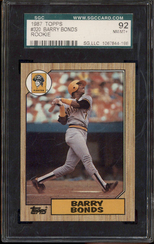 1987 Topps #320 Barry Bonds RC Rookie SGC 8.5