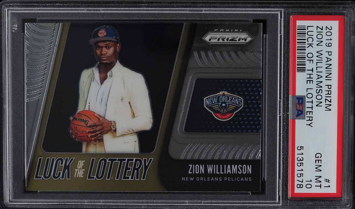 2019 Panini Prizm Luck of the Lottery Zion Williamson ROOKIE #1 PSA 10 GEM MINT