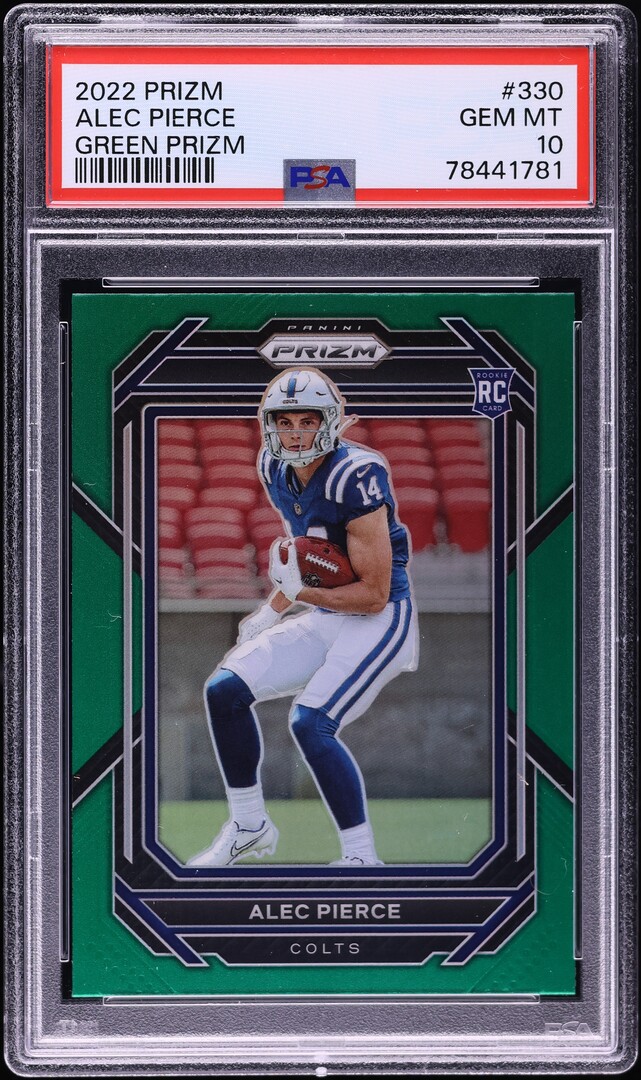 2022 Panini Prizm Green Alec Pierce ROOKIE #330 PSA 10 GEM MINT