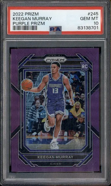 2022 Panini Prizm Purple Prizm #245 Keegan Murray RC /99 PSA 10