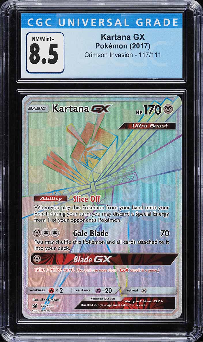 2017 Pokemon Sun & Moon Crimson Invasion Hyper Rare Kartana GX #117 CGC 8.5
