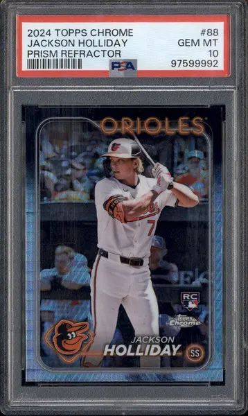 2024 Topps Chrome Prism Refractor #88 Jackson Holliday RC PSA 10