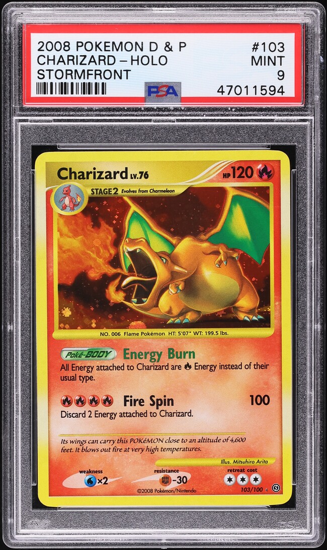 2008 Pokemon Diamond & Pearl Stormfront Holo Charizard #103 PSA 9 MINT