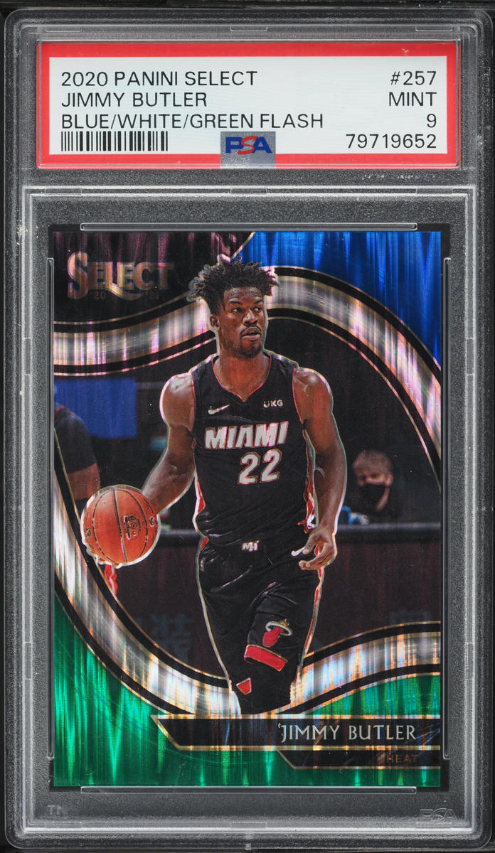 2020 Select Courtside Blue White Green Flash Jimmy Butler /10 #257 PSA 9 MINT