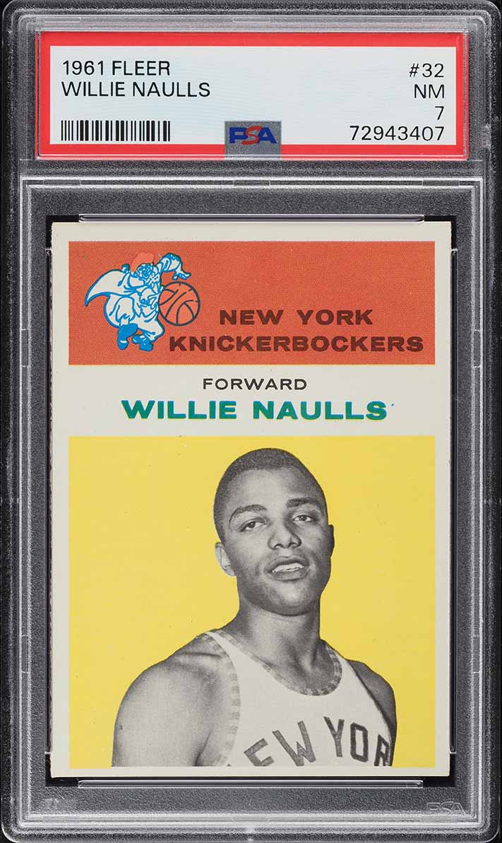 1961 Fleer Basketball Willie Naulls #32 PSA 7 NRMT