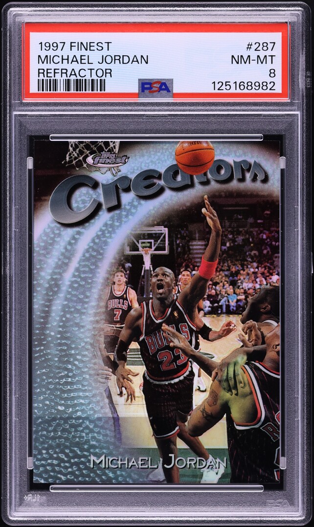 1997 Finest Refractor Michael Jordan /1090 #287 PSA 8 NM-MT