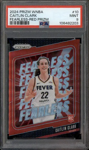 2024 Panini Prizm WNBA Fearless Red Prizm #10 Caitlin Clark RC /99 PSA 9