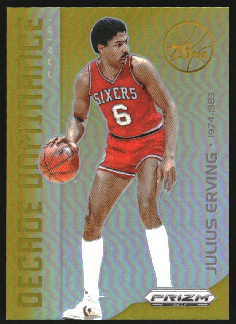 2023-24 Panini Prizm Deca Decade Dominance Prizms Gold #8 Julius Erving /10