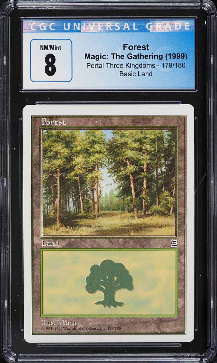 1999 Magic The Gathering MTG Portal Three Kingdoms Forest #179 CGC 8 NM-MT