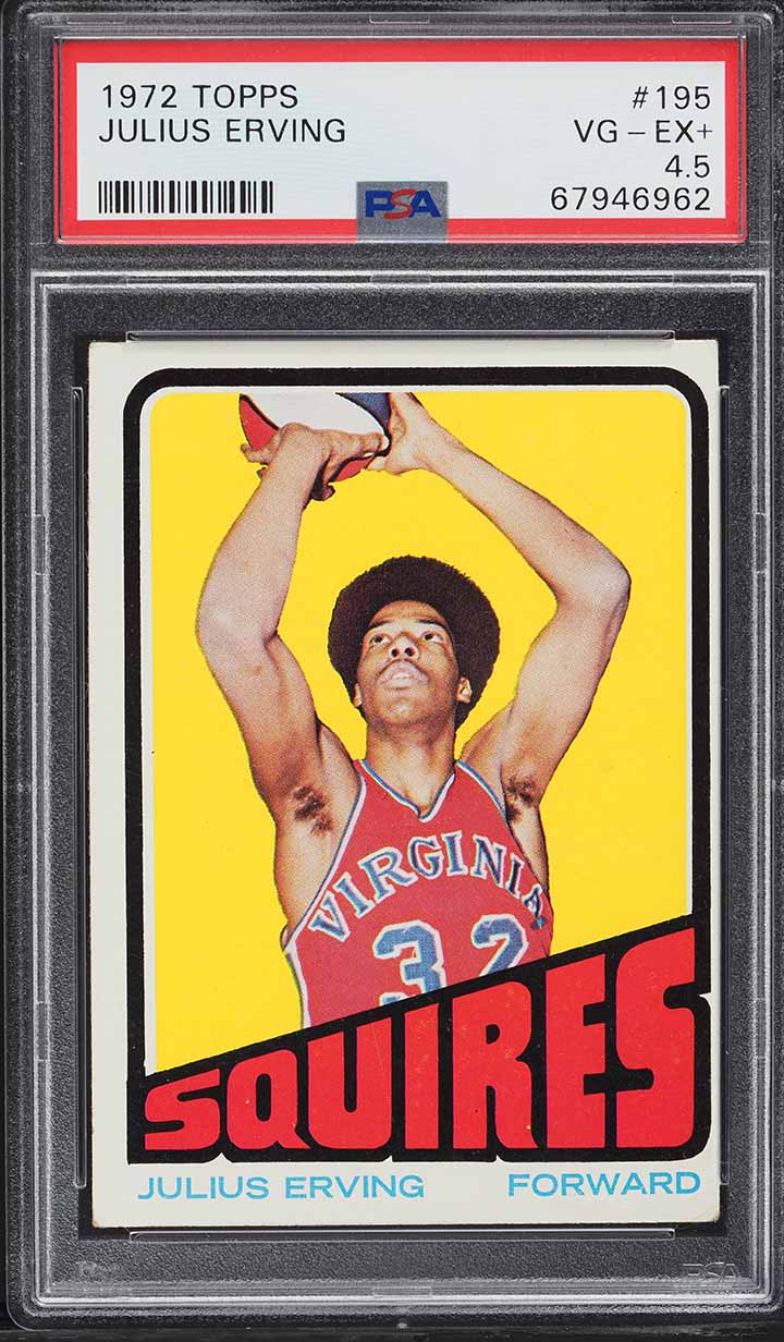 1972 Topps Basketball Julius Erving ROOKIE #195 PSA 4.5 VGEX+